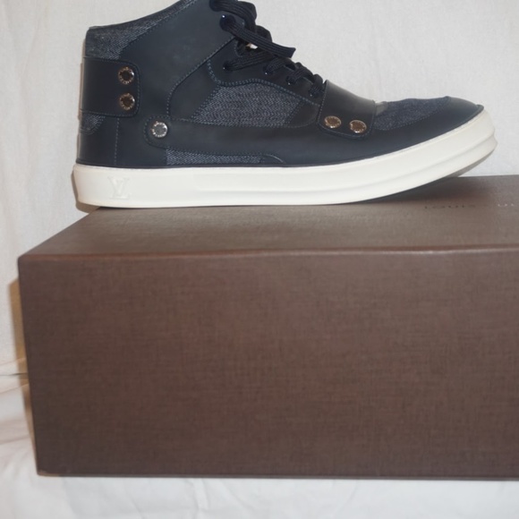 Louis Vuitton Mid-Top Sneaker Navy Blue Lth/ Denim - Picture 6 of 8